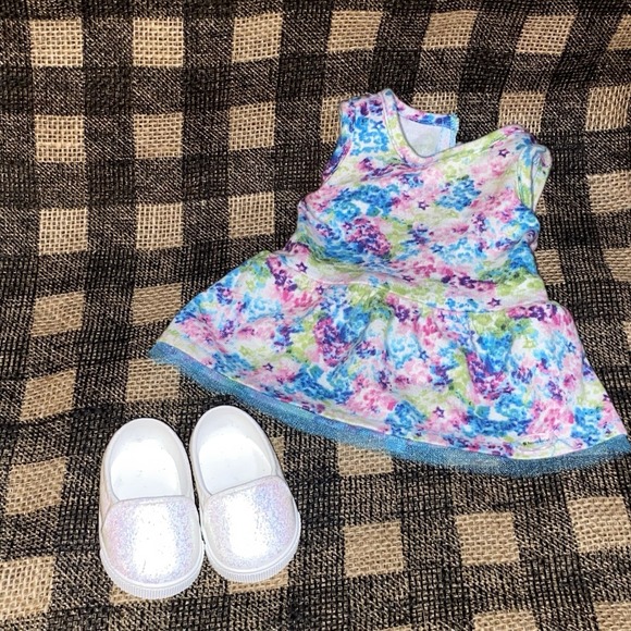 American Girl Other - American Girl Truly Me Meet Outfit Floral‎ Dress And Sparkly Shoes Only